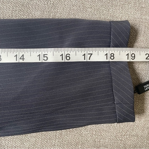 NWT Tahari Steel Grey White Pinstripe 3/4 Sleeve 3 Button Lined Blazer Jacket - Picture 11 of 11